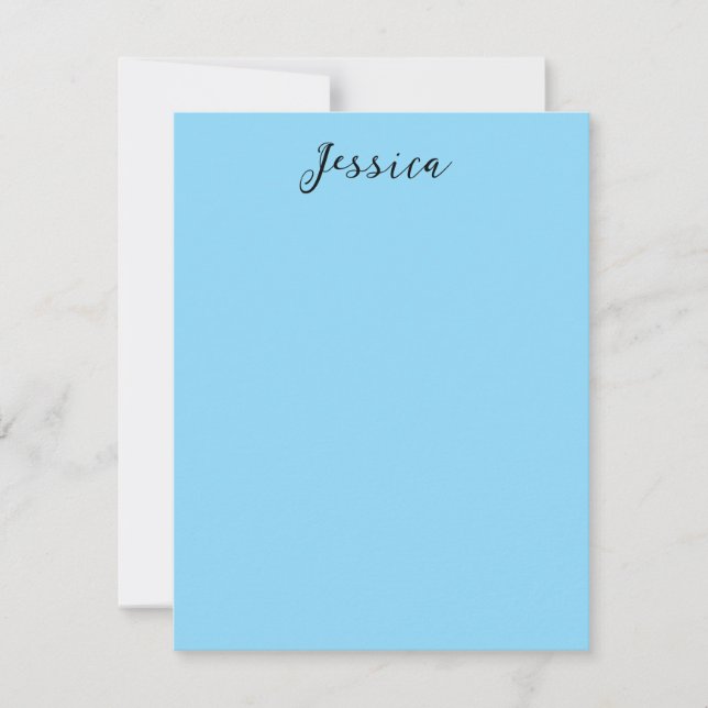 Blue Modern Elegant Plain Simple Professional Name OSA Kort (Framsida)