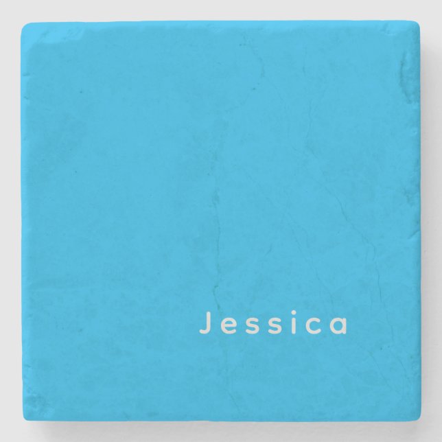 Blue Modern Elegant Plain Simple Professional Name Stenunderlägg (Framsidan)