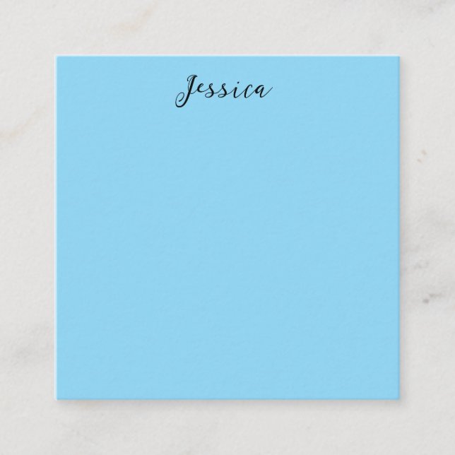 Blue Modern Elegant Plain Simple Professional Name Tilläggskort (Framsida)