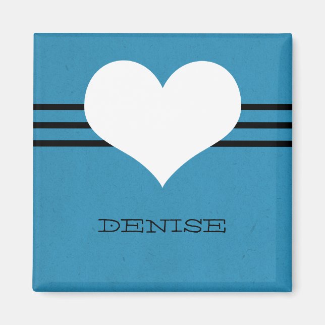 Blue Modern Heart Magnet (Framsidan)