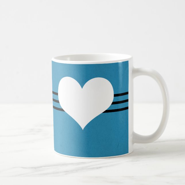 Blue Modern Heart Mugg (Höger)