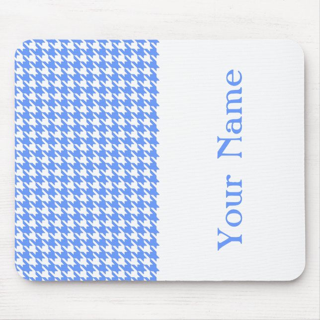 Blue Modern Houndstooth med namn Musmatta (Framsidan)