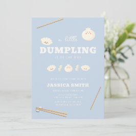 Blue Modern Kawaii Bao Dumpling Baby Shower  Inbjudningar