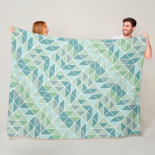 Blue Modern Mint Abstrakt Triangle Mönster Fleecefilt