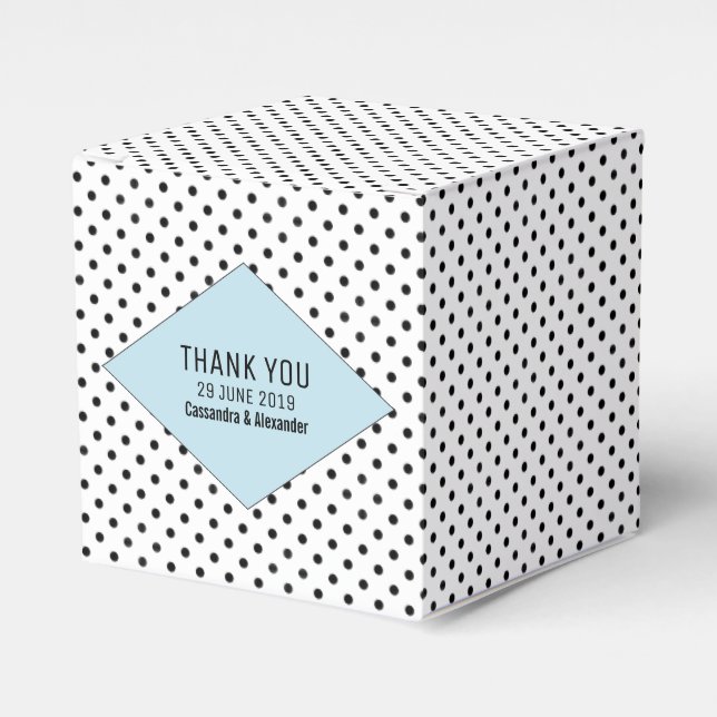 Blue Modern Polka dots Bröllop Presentaskar (Framsidan Sidan)