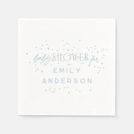 Blue Modern Rainbow and stars White Baby Shower Pappersservett