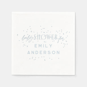 Blue Modern Rainbow and stars White Baby Shower Pappersservett