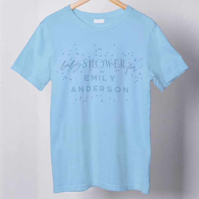 Blue Modern Rainbow och stars Blue Baby Shower T Shirt (Skapare uppladdad)