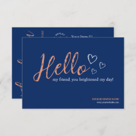 Blue Modern Script QR-kod, Tack Business Tilläggskort