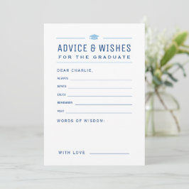 Blue Modern Typography Graduate advice & wishes Rådkort