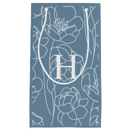 Blue Modern Wildflower Monogram