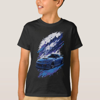 Blue Modified Skyline i stänk i Paint Gift T Shirt