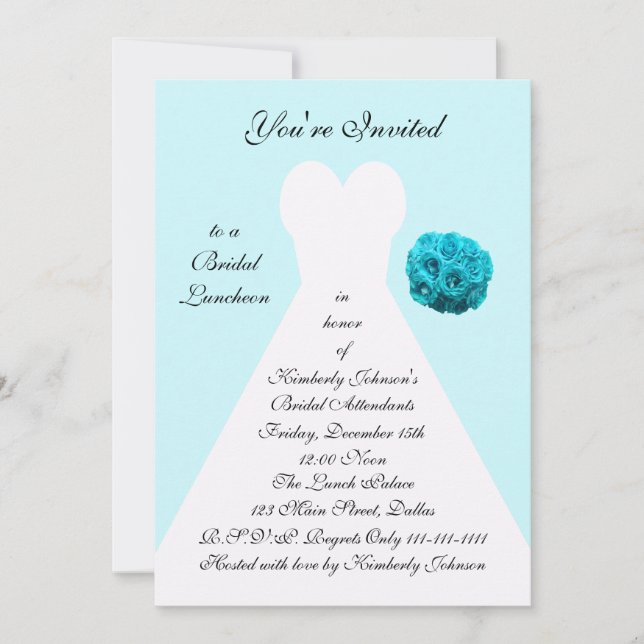 Blue Möhippa Luncheon-inbjudan - Möhippa Gown Inbjudningar (Framsida)