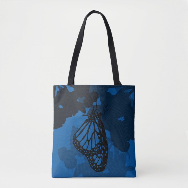 Blue Monarch Butterfly Tote Tygkasse (Framsida)