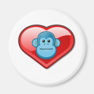 Blue Monkey Kärlek Magnet