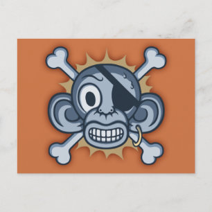 Blue Monkey Pirat Vykort