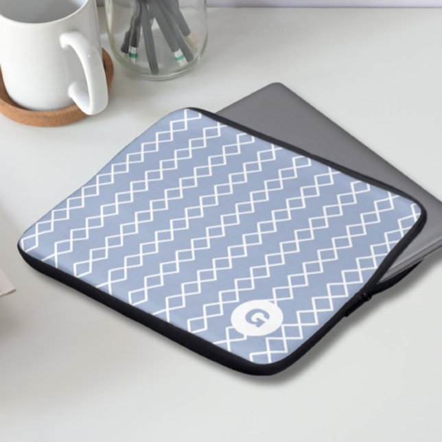 Blue Monogram Geometric Laptop sleeve (Skapare uppladdad)