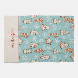 Blue Monogram jul Cookies Kökshandduk