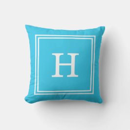 Blue Monogram Kudde