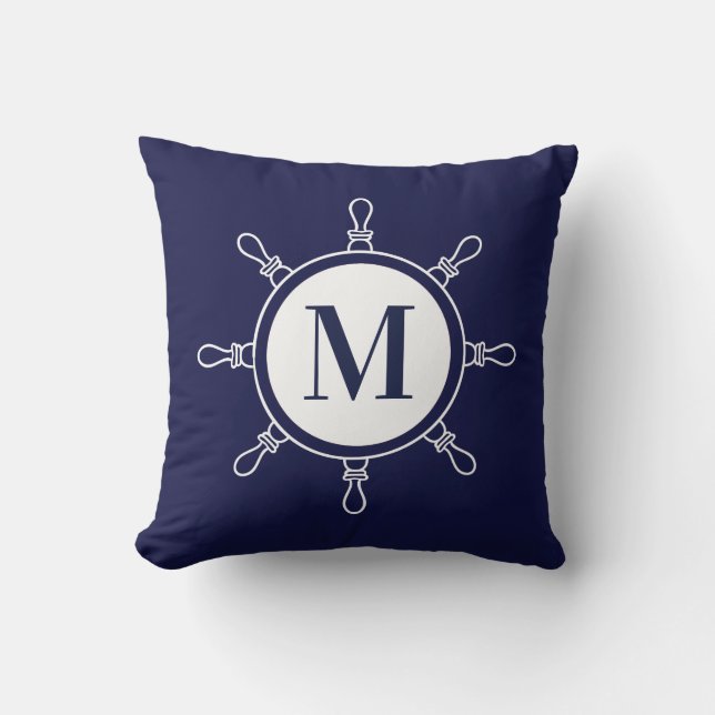 Blue Monogram Kudde (Framsida)