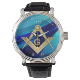 Blue Monogram Masonic Lodge Armbandsur