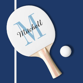 Blue Monogram och Namn Personlig Pingisracket