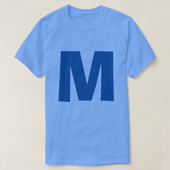 Blue Monogram Own Namn Initial T Shirt (Design framsida)