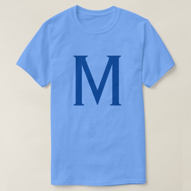 Blue Monogram Own Namn Initial T Shirt (Design framsida)