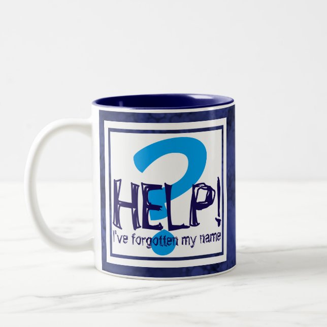 Blue Monogram Parody Två-Tonad Mugg (Vänster)