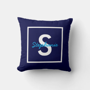 Blue Monogram-Personlig Kudde