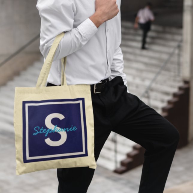 Blue Monogram-Personlig Tygkasse (Skapare uppladdad)