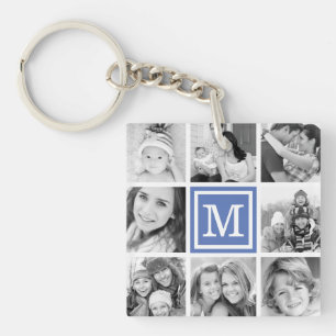 Blue Monogram Photo Collage