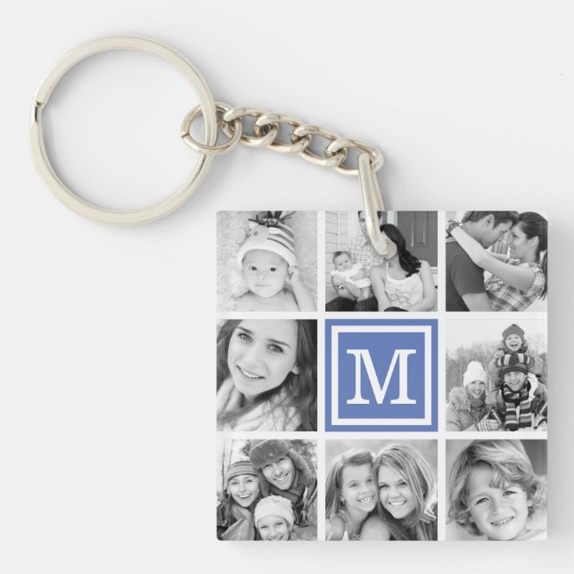 Blue Monogram Photo Collage (Framsidan)