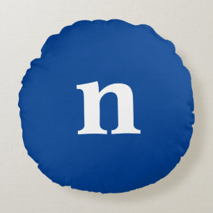 Blue Monogram Rund Kudde