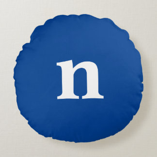 Blue Monogram Rund Kudde