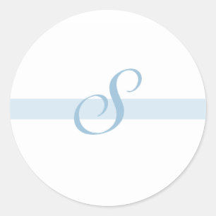 Blue Monogram S Runt Klistermärke