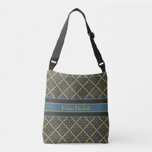 Blue Monogrammed Axelväska