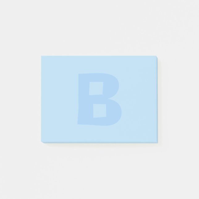 Blue Monogrammed Post IT-anteckningar Post-it Block (Framsida)