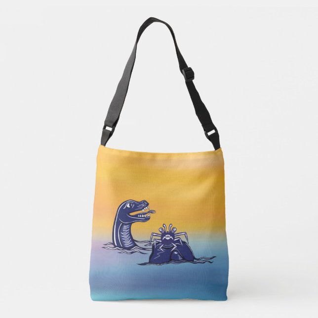 Blue Monster Crab T-Shirt Axelväska (Baksida)