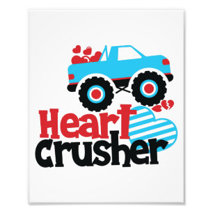 Blue Monster Lastbil Heart Crusher Valentine Fototryck