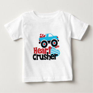 Blue Monster Lastbil Heart Crusher Valentine T Shirt