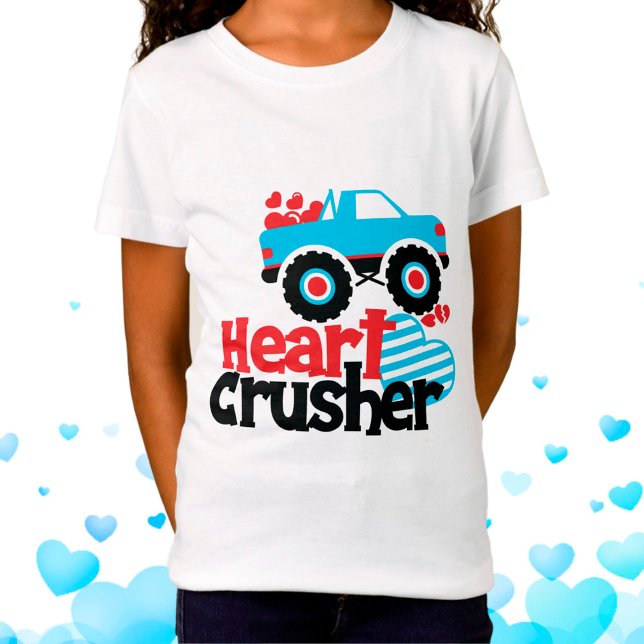 Blue Monster Lastbil Heart Crusher Valentine T Shirt (Skapare uppladdad)