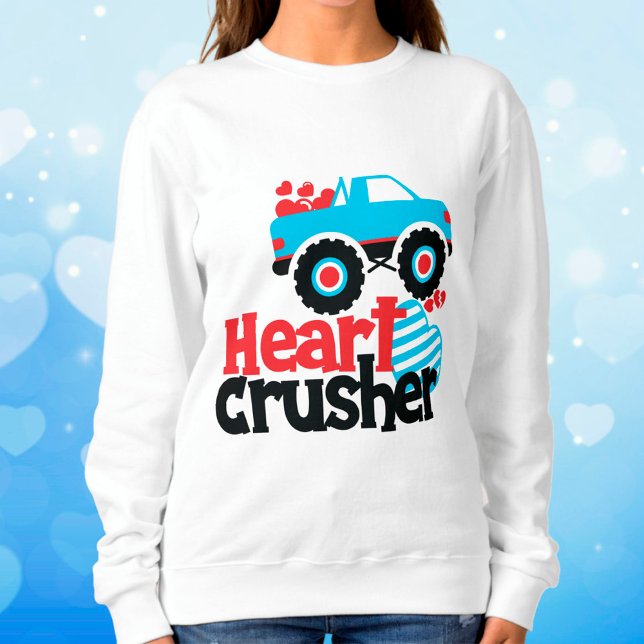 Blue Monster Lastbil Heart Crusher Valentine T Shirt (Skapare uppladdad)