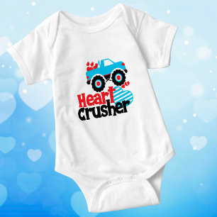 Blue Monster Lastbil Heart Crusher Valentine T Shirt