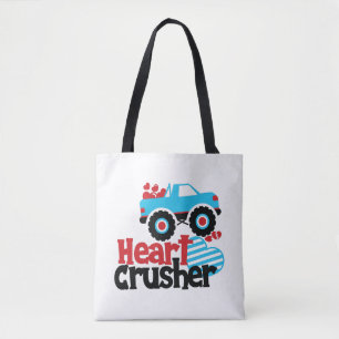 Blue Monster Lastbil Heart Crusher Valentine Tygkasse