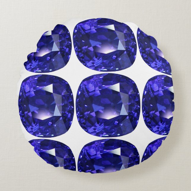 Blue Mönster Rund Kudde (Framsidan)