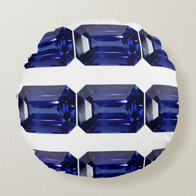 Blue Mönster Rund Kudde (Framsidan)