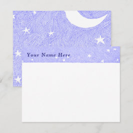 Blue Moon and Stars Etching Anpassad Anteckningskort
