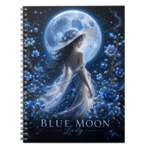 Blue Moon Lady Dark Version Premium Anteckningsbok