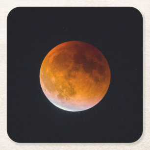 Blue Moon Lunar Eclipse Washington State Underlägg Papper Kvadrat
